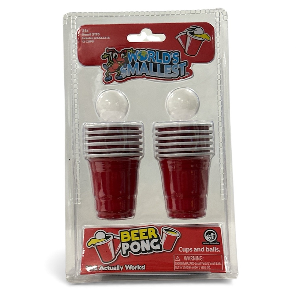 World’s Smallest Beer Pong Set - 4 Balls/12 Cups